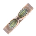 9ct gold tourmaline cabochon two-stone ring