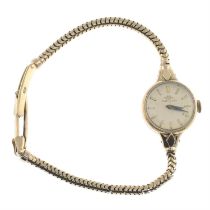 Mid 20th century 9ct gold watch, by Movado