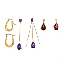 Three pairs of earrings