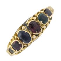 Victorian 15ct gold gem-set dress ring