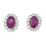 18ct gold ruby & diamond earrings