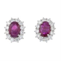 18ct gold ruby & diamond earrings