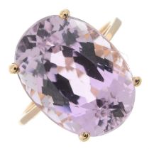 14ct gold kunzite single-stone ring