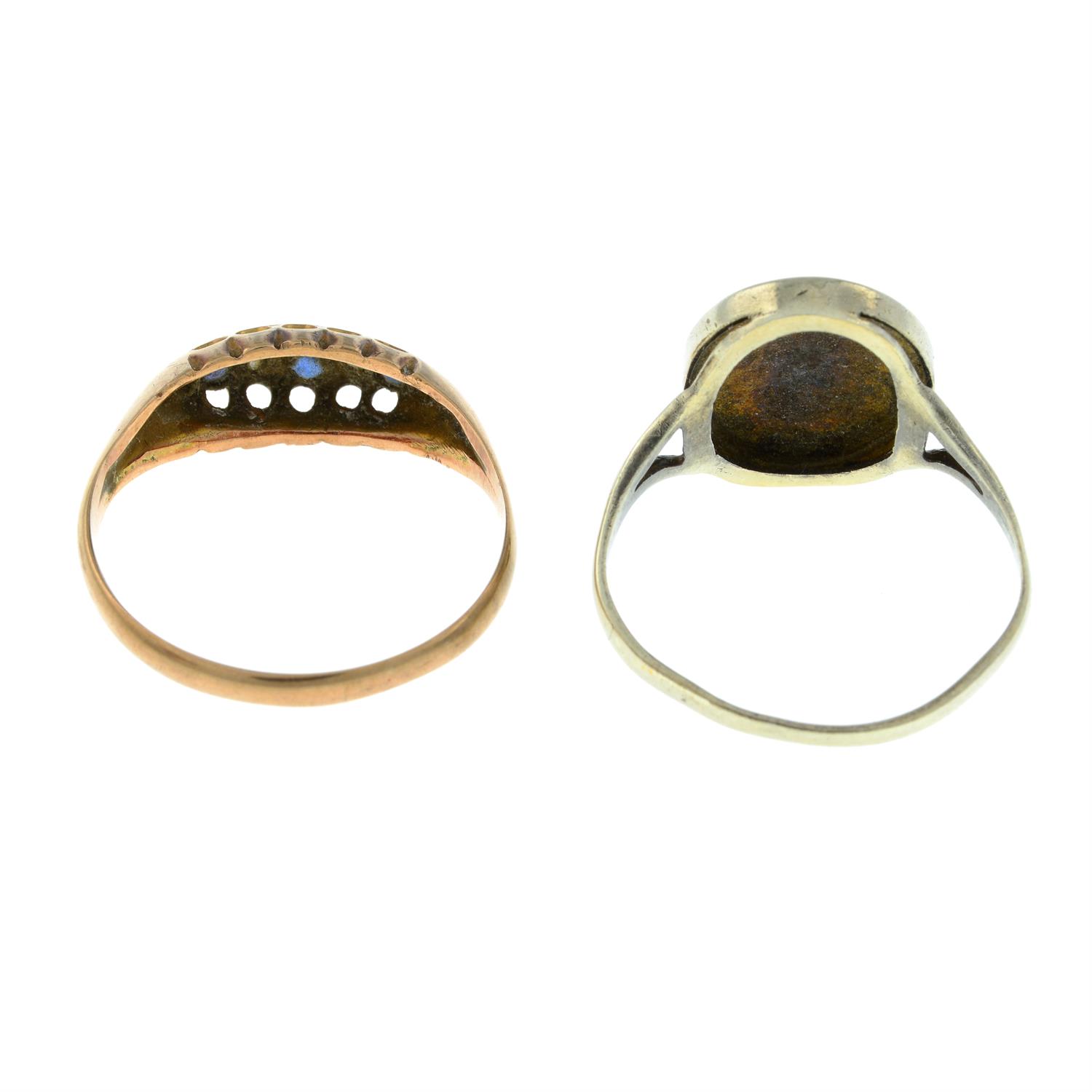 Two 9ct gold diamond & gem rings - Image 2 of 2