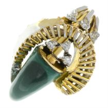 Malachite & diamond ring
