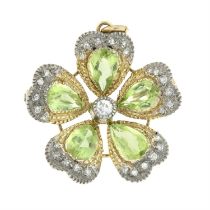 Peridot & diamond pendant/brooch