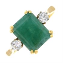 Emerald & diamond ring