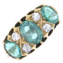 Emerald & diamond ring