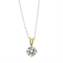 18ct gold diamond pendant, with chain