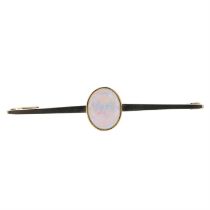 Opal bar brooch