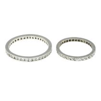 Two diamond full eternity rings