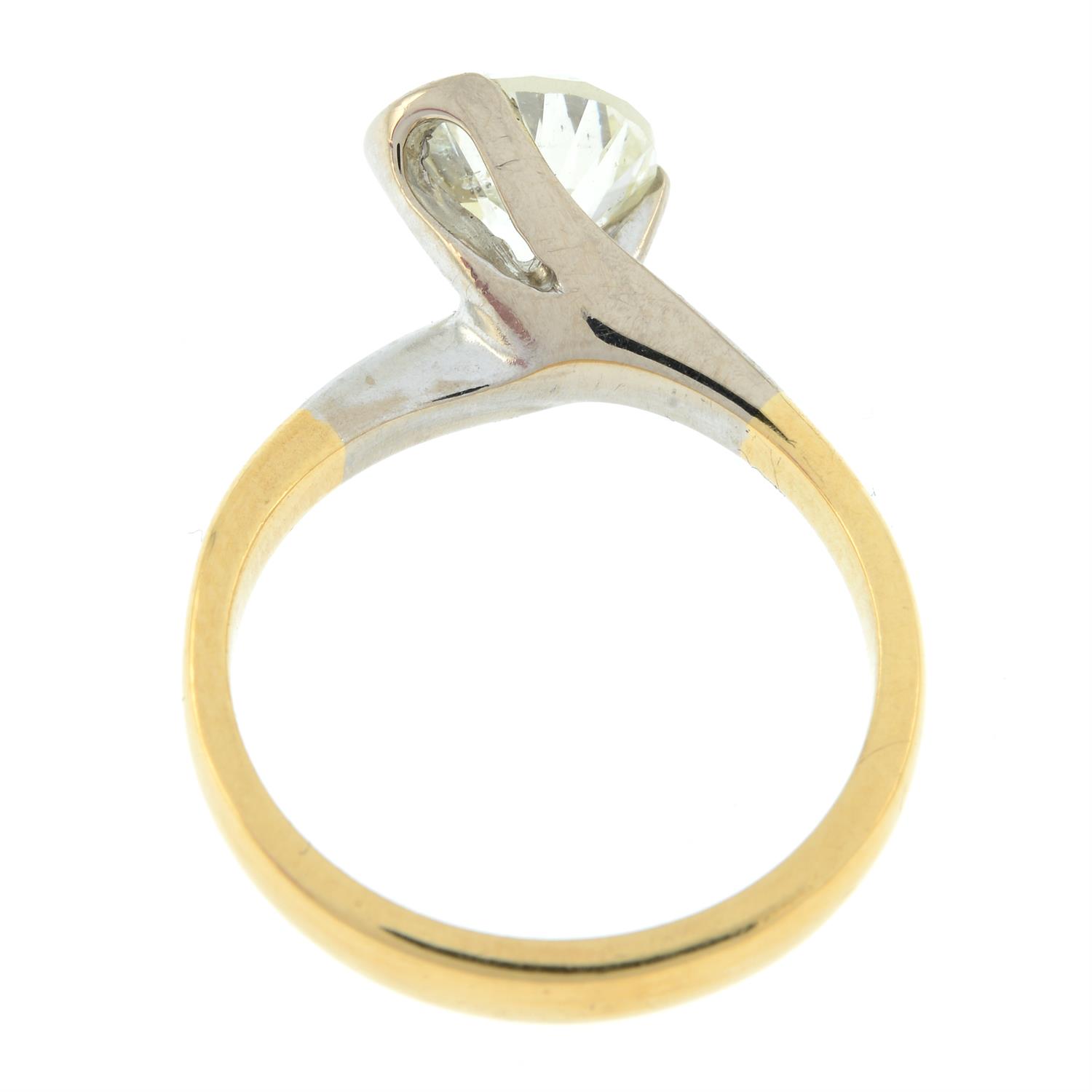 An 18ct gold brilliant-cut diamond single-stone bi-colour ring. - Image 2 of 2