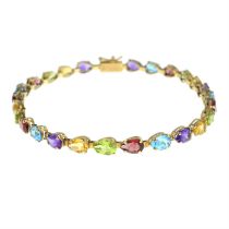 9ct gold vari-hue gem bracelet