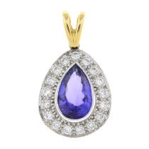 18ct gold tanzanite & diamond pendant