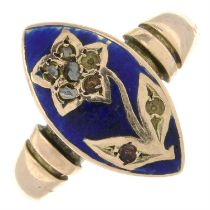 Victorian diamond & enamel ring