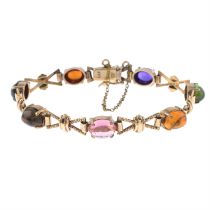 9ct gold vari-hue gem bracelet, by Cropp & Farr