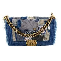 Chanel - Denim Patchwork Medium Boy bag.