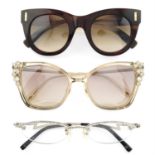 Collection of mixed designers - two pairs of sunglasses and prescription glasses.