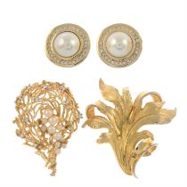 Grosse - two brooches and a pair of earrings.