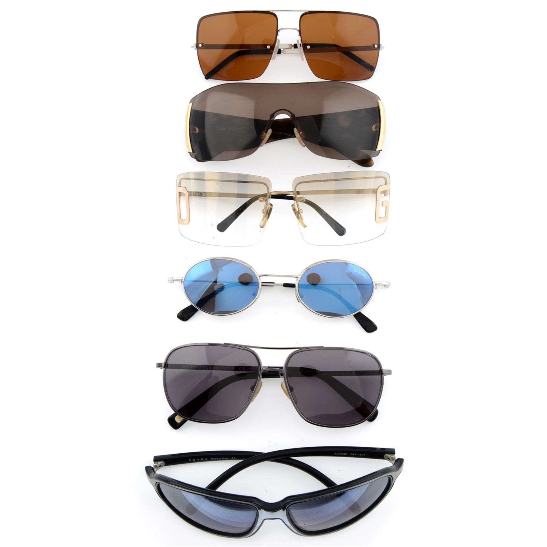 Collection of mixed designers - six pairs of sunglasses.