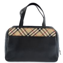 Burberry - Nova-check panel handbag.