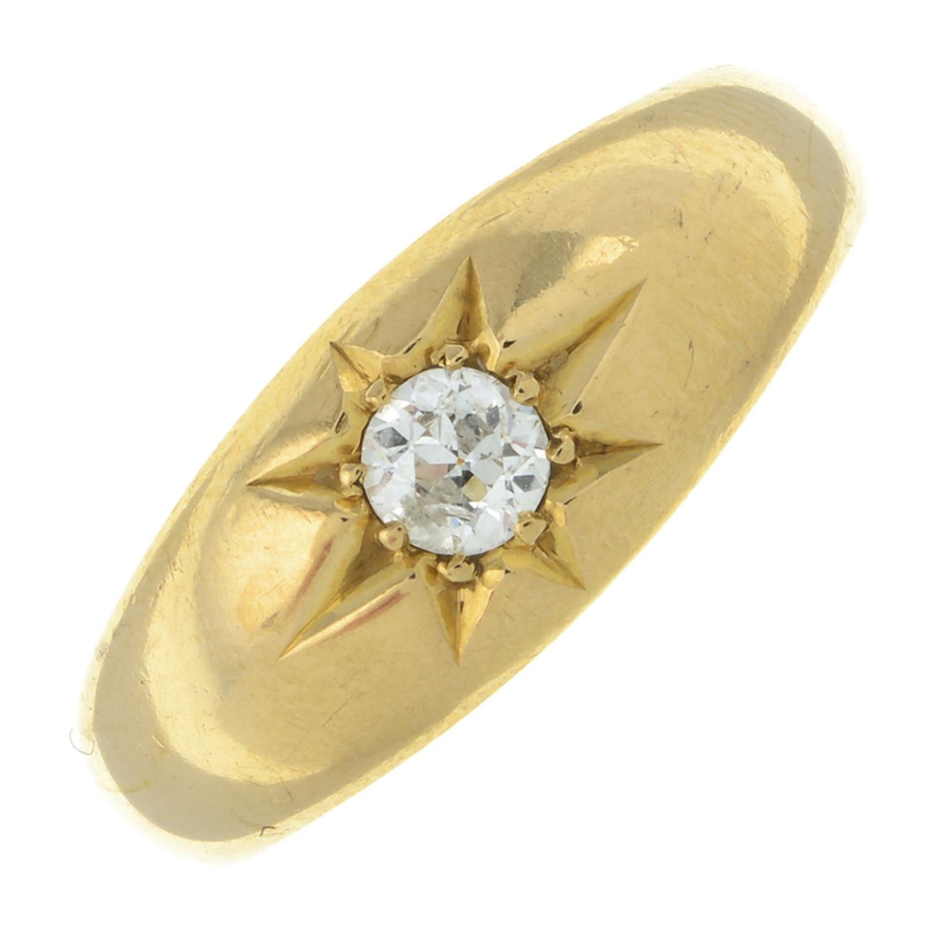 Edwardian 18ct gold diamond single-stone ring
