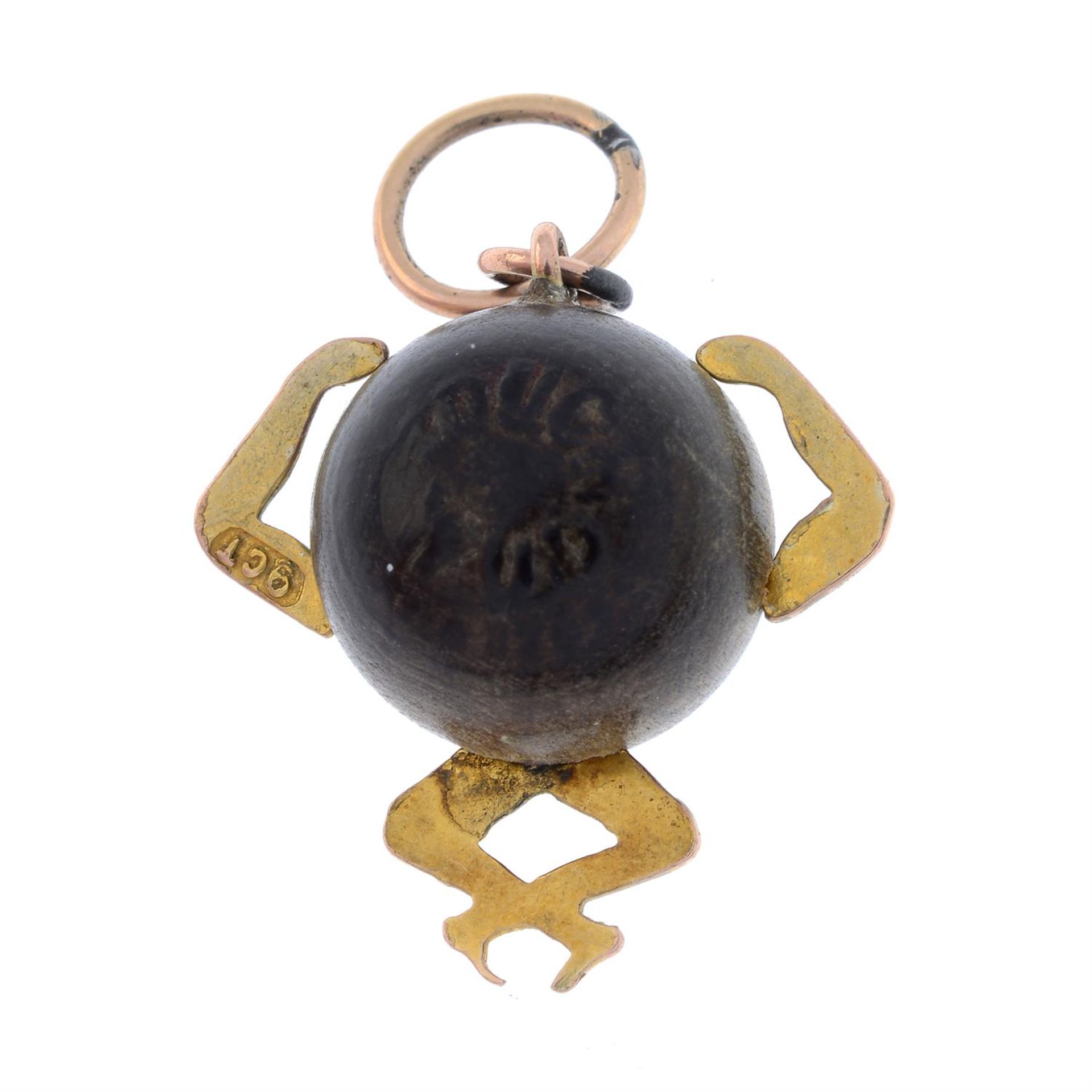 Early 20th century 9ct gold 'Touch Wood' pendant - Image 2 of 2