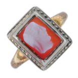 Agate cameo dress ring