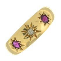 18ct gold ruby & diamond dress ring