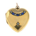 Victorian gem-set heart locket pendant