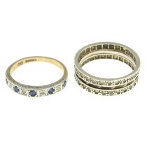 Two 9ct gold gem-set rings
