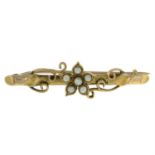 Early 20th century gem bar brooch