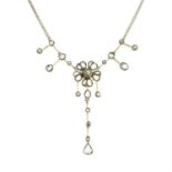 Edwardian diamond pendant with chain replacement