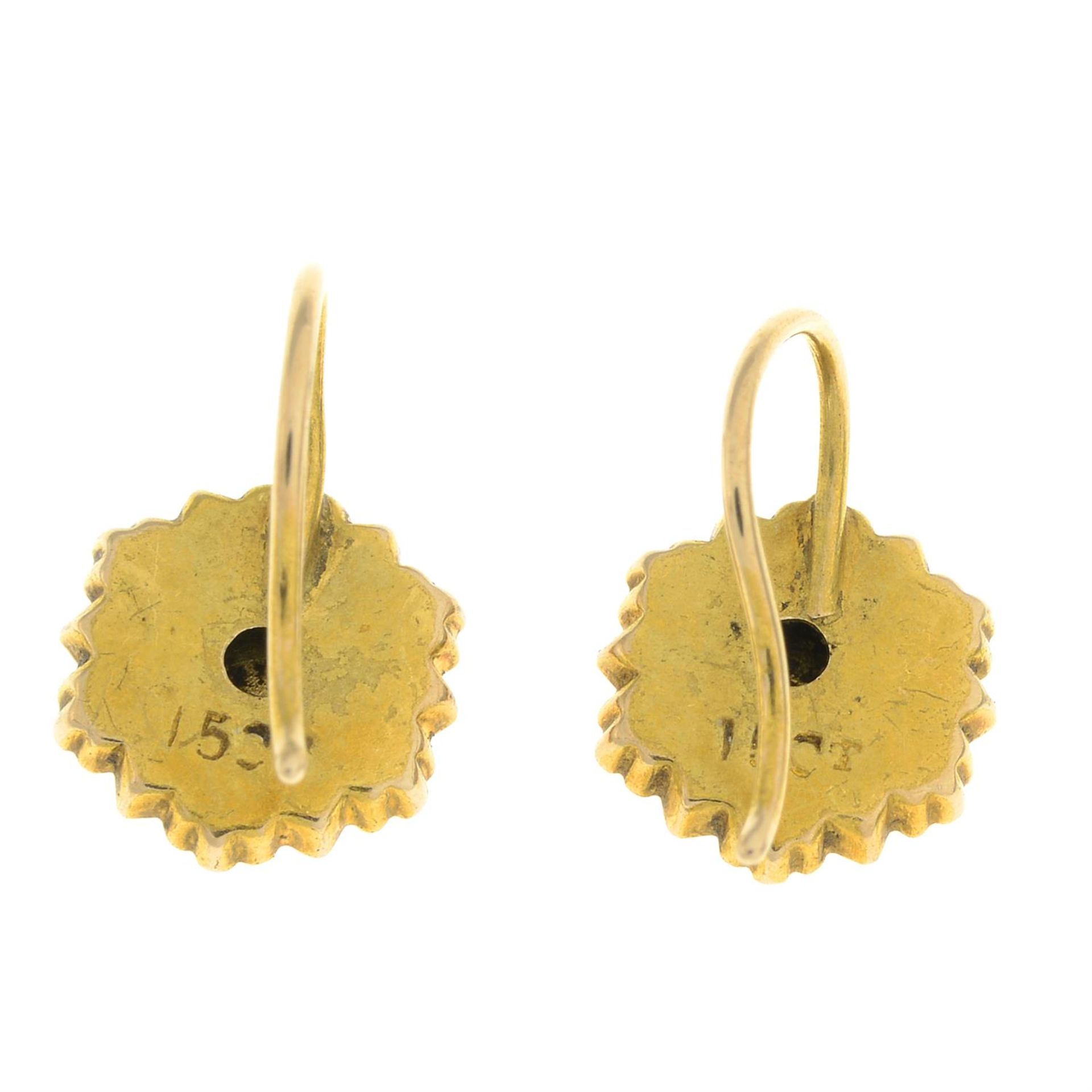 Victorian 15ct gold diamond earrings - Image 2 of 3