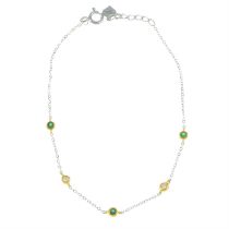18ct gold diamond & emerald bracelet