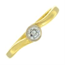 18ct gold diamond single-stone ring