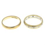 Two gold band rings
