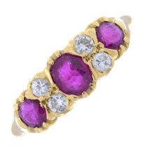 18ct gold ruby & diamond dress ring