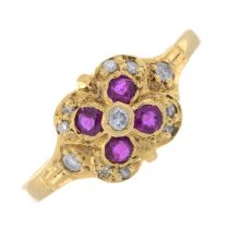 18ct gold ruby & diamond dress ring