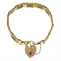 Gate-link bracelet, with padlock clasp