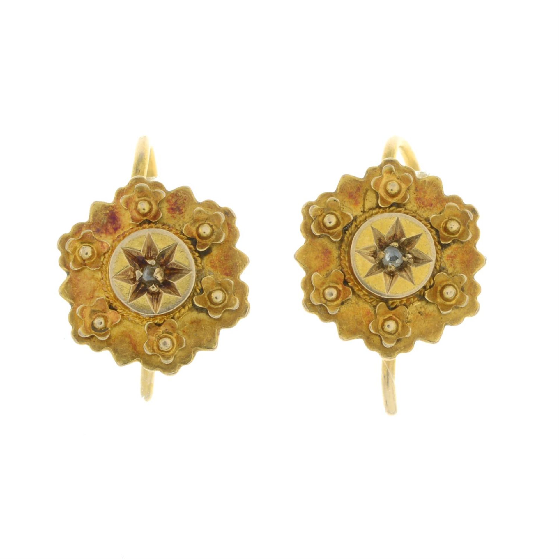 Victorian 15ct gold diamond earrings