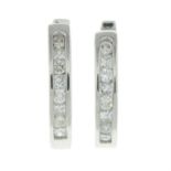 Platinum diamond hoop earrings