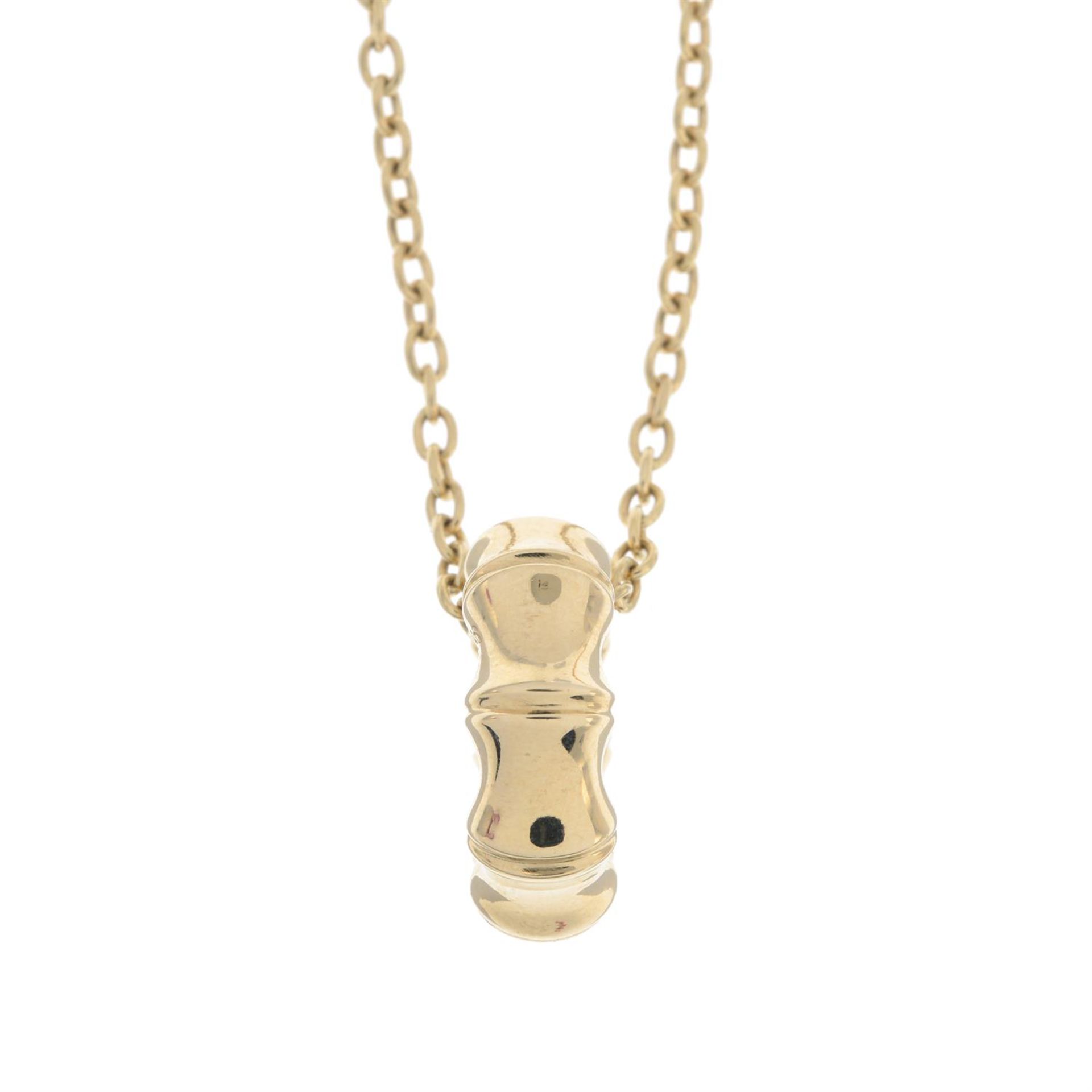 18ct gold bamboo pendant, on chain, by Gucci - Image 2 of 4