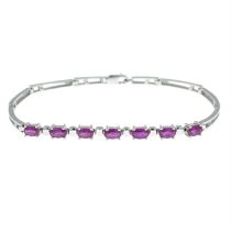 Ruby bracelet, with diamond accents