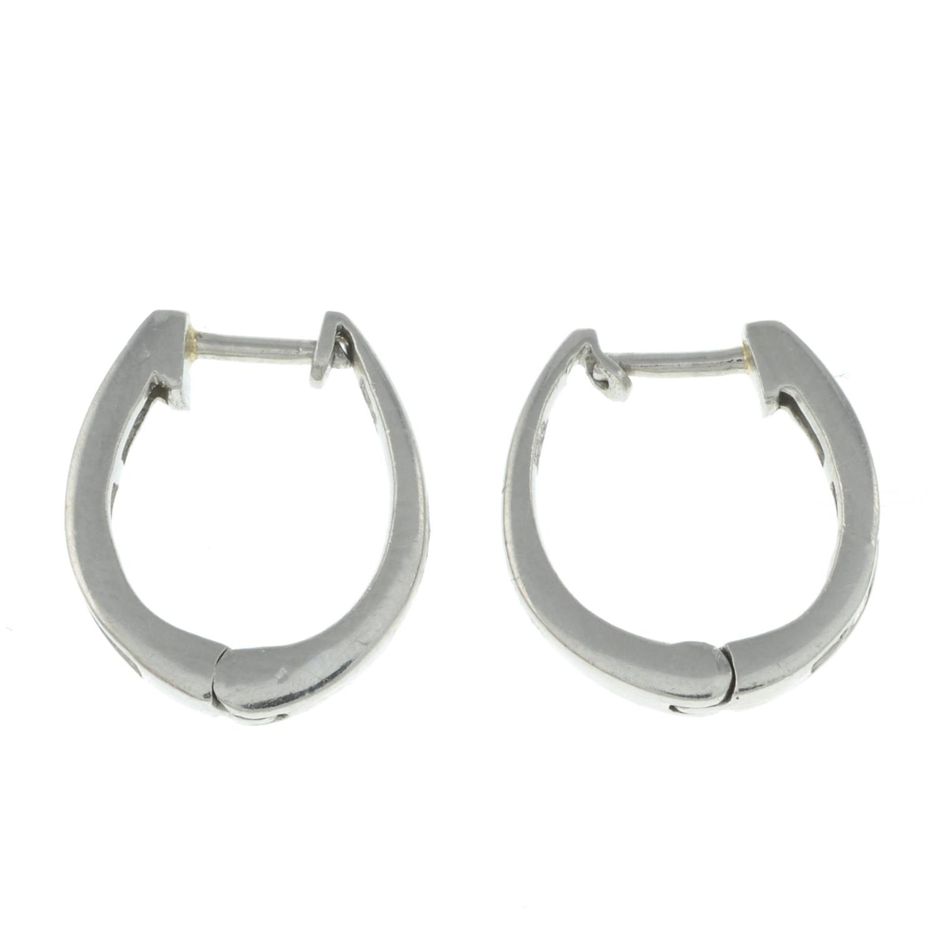 Platinum diamond hoop earrings - Image 2 of 2