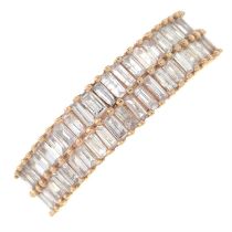 9ct gold 'pink' diamond half eternity ring