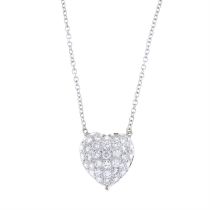18ct gold diamond heart necklace