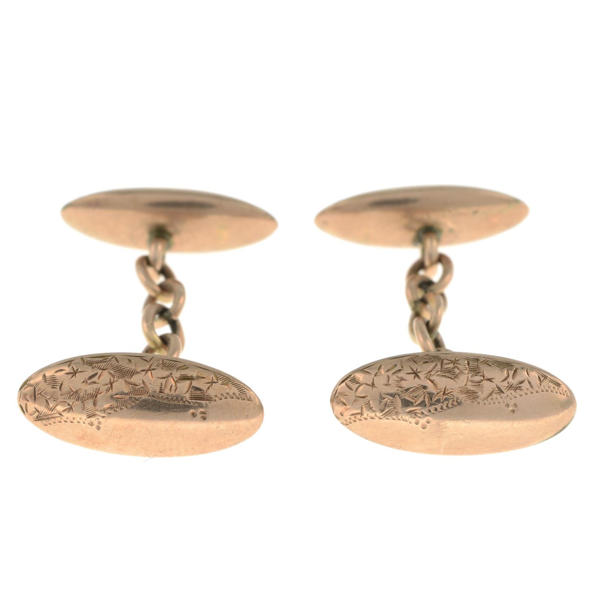 Early 20th century 9ct gold cufflinks - Image 2 of 2