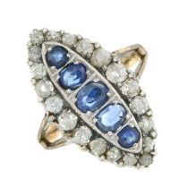 Victorian sapphire & diamond dress ring