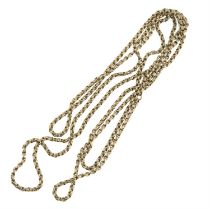 Late 19th century 9ct gold longuard chain